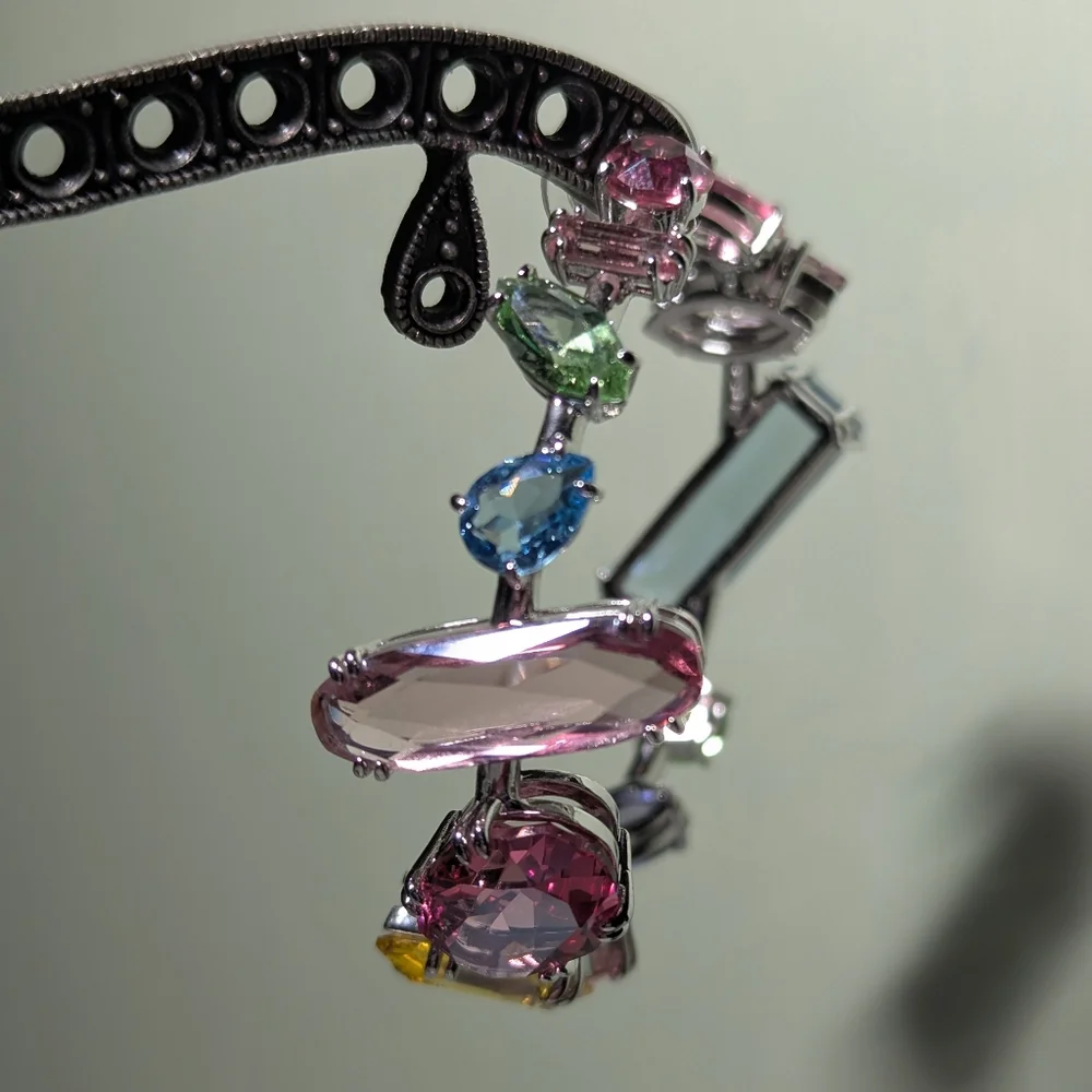 Swarovski Gema Colorful Mixed Cut Hoop Earrings